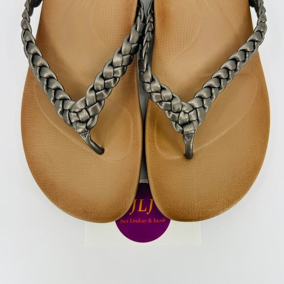 Aetrex Women's Rachel Support Comfort Thong Sandals Pewter Size 38 EU/ 7.5-8 US - Picture 5 of 14